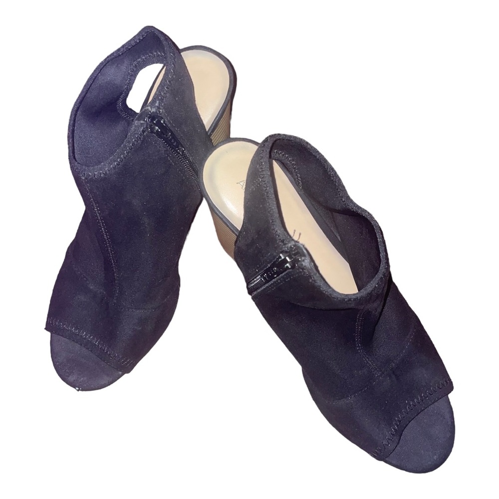 Apt. 9 Women’s Size 8.5 Black Faux Suede Open Toe… - image 4